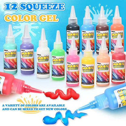 Magic Gel Water Beads Toy: 12-Pack DIY Fairy Garden Kit with Molds, STEM Sensory Squishy Toys, Creative Birthday Gift for Kids