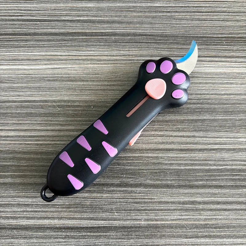 Retractable Cute Cat Paw Multi-Function Utility Knife, Portable and Safe Unboxing Tool, Office and Home Paper Cutting Gadget ﻿