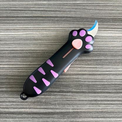 Retractable Cute Cat Paw Multi-Function Utility Knife, Portable and Safe Unboxing Tool, Office and Home Paper Cutting Gadget ﻿