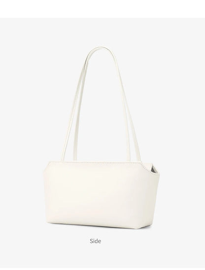 Luxury Women's Genuine Cowhide Leather Mini Shoulder Tote Bag Pebbled Leather Long Strap Underarm Handbag Minimalist Daily Purse
