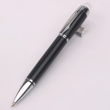 Baoer 79 Rollerball /Ballpoint Pen  Black Matte Silver Line Rotating Crystal Cover Office School Supplies Writing