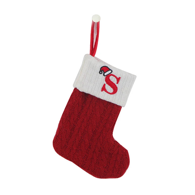 Christmas Alphabet Knitting Socks Christmas Tree Ornaments Christmas Decorations For Home 2024 Navidad Noel 2025Xmas Gift