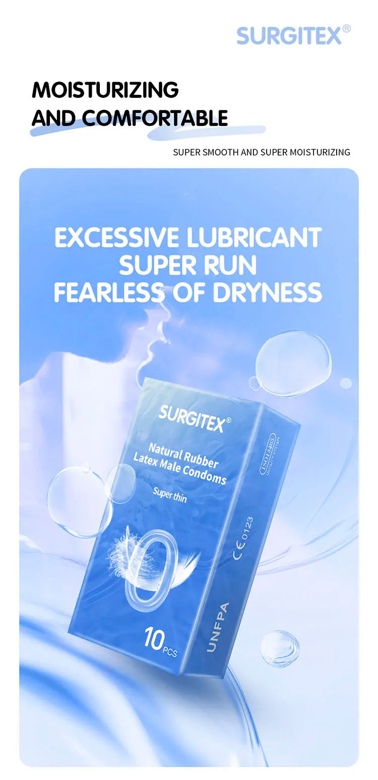 20-Pack Ultra-Popular Combo Pack Ultra-Thin Ultra-Lubricated Textured Male Condoms for Bareback Sensation