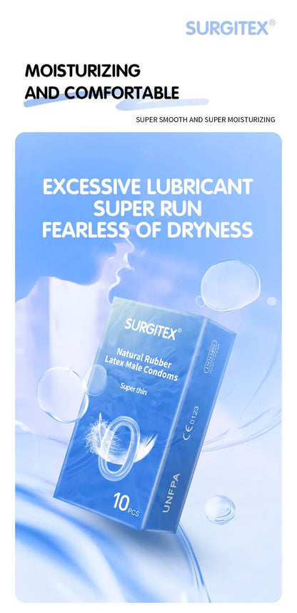 20-Pack Ultra-Popular Combo Pack Ultra-Thin Ultra-Lubricated Textured Male Condoms for Bareback Sensation