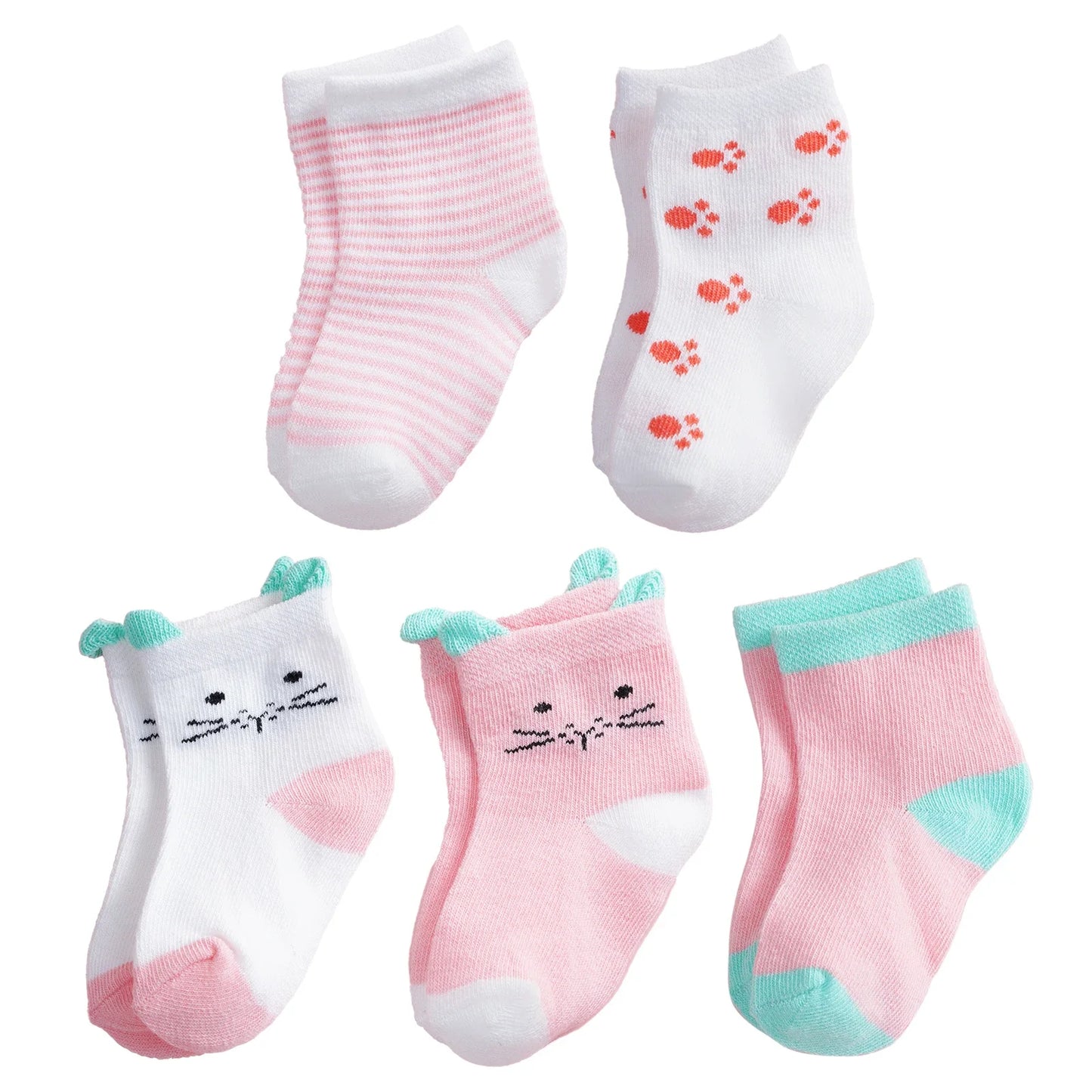 5Pairs/Lot Cotton Kids Anti-Slip Winter Socks Casual Baby Boys Girls Sock Floor Children's Socken With  Grips Kids For 0-8 Years