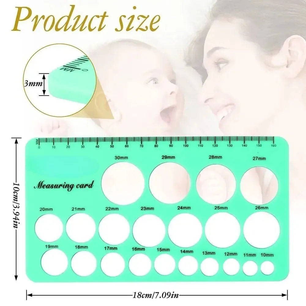 Breast Pump Nipple Silicone Ruler Nipple Diameter Breast Pump Flange Circle Sizing Ruler Nipple Measuring for New Mums Women