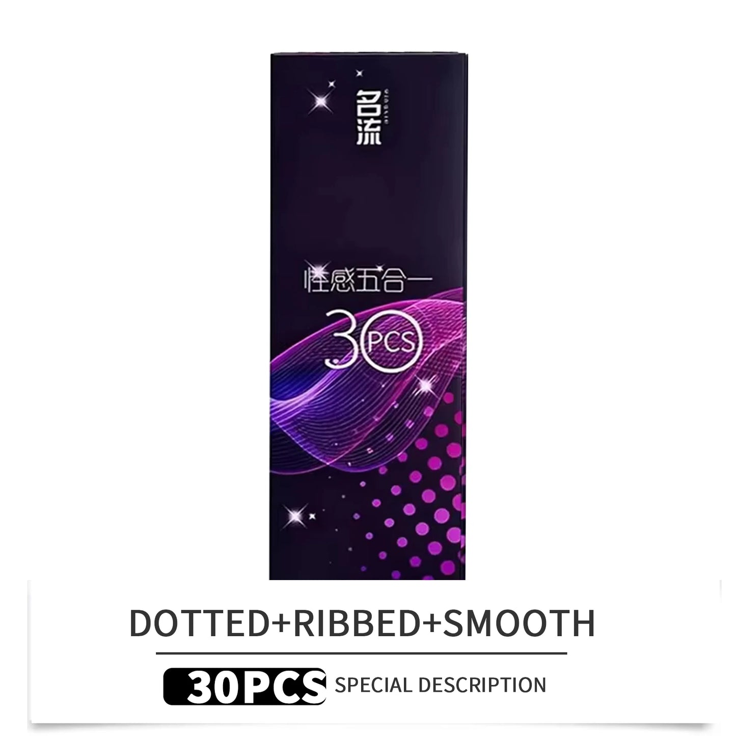 Ultra Thin Condoms Ribbed and Dotted Mixed Pack 24pcs/30pcs Latex Sex Protection Strong Safe  Pleasure Textured Surface for Men