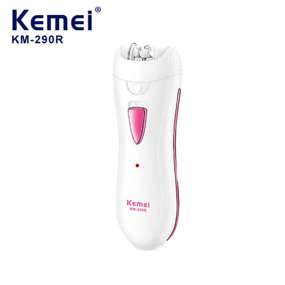 Kemei KM-290R Electric Epilator for Women Armpit Legs Bikini Sensitive Area Hair Remover Body Hair Trimmer Lady USB Rechargeable