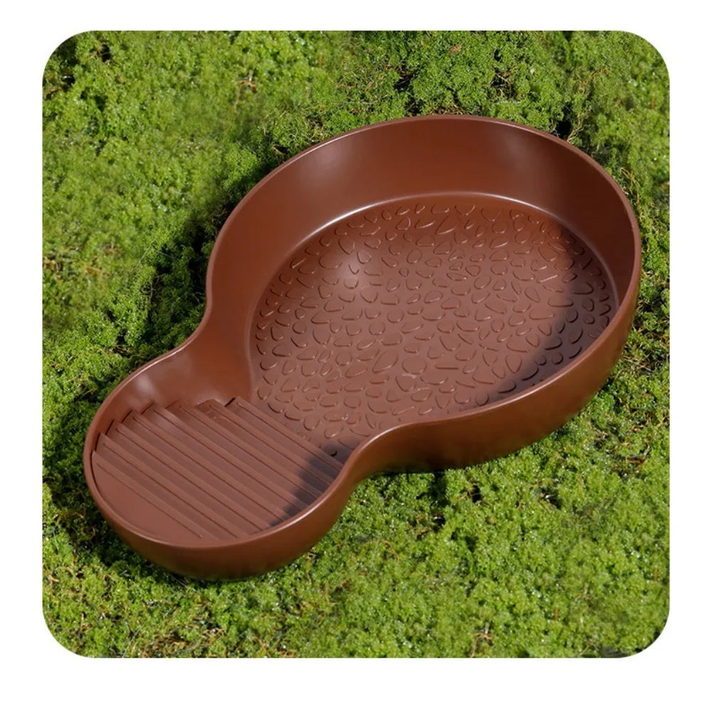 Turtle Bathing Pool Feeding Dish Durable Reptile Water Bowl for Box Turtles Frogs and Pets Easy to Clean Habitat Accessory