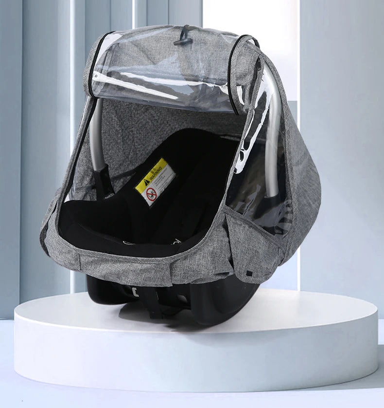 Baby Carriage Cabas Rain Cover Portable Newborn Stroller Safety Seat Wind and Cold Proof Dust Cozy carseat Raincover