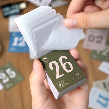 2026 Calendar Thin Waterproof Paper Desk Home Mark Memo Journal Note Keeper Daily Organizer Planner Stationery Advent Calendar