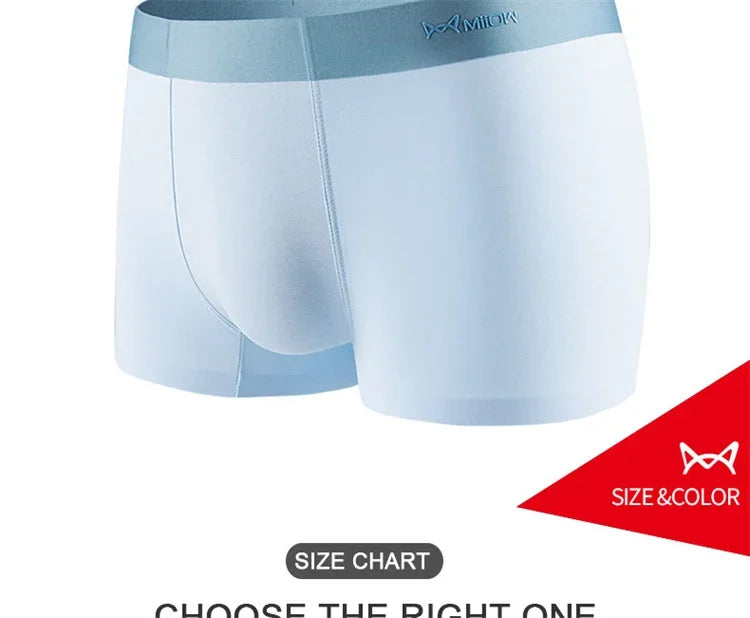 MiiOW 4Pcs Sexy Cotton Men Underpants Boxers Graphene Antibacterial Innerwear Man Underwear Breathable Men's Panties Underpants
