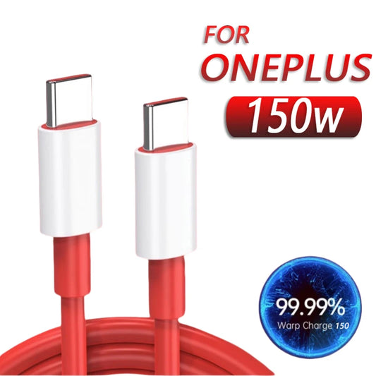 OnePlus 150W Warp Charge  USB C To Type C PD Cable Super VOOC Fast Charge Cord For OnePlus 13 13R Ace 2 3 5 Pro Nord CE 2 3 4