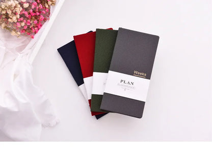 Undated Weekly Fabric A6 Journal - Portable Pocket-Sized Planner for Notes, Goals & Daily Flow Linen Weeks Planning System