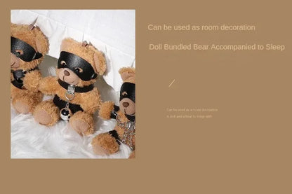 RTET Valentines Gifts for Her or Him BDSM Lover Bear for Submissive Dominant Gift Kinky Fetish Plush Bear Bondage Gifts