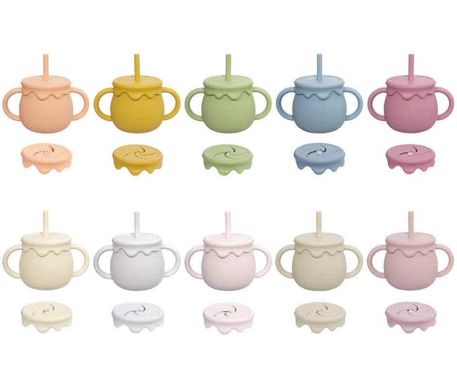 Baby Feeding Food Storage Box Snack Cup Portable Drinking Cup Infant Dual Purpose Sippy Cup Cover Band Newborn Accessories