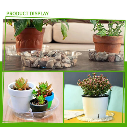 10/24pcs 6/8/10/12 Inch Clear Plastic Plant Saucers Flower Pot Drip Trays Gardening Maintenance Supplies
