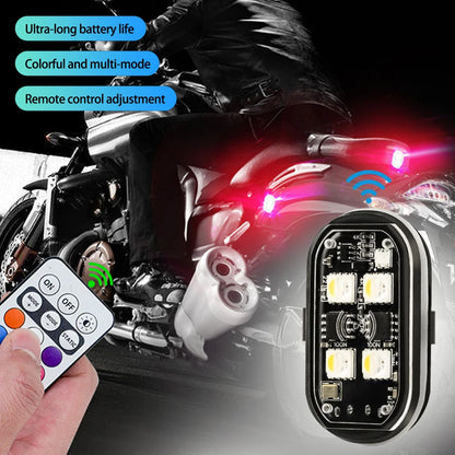 1-8pcs Wireless LED Strobe Lights Car Decor Atmosphere Light 8 Colors Rechargeable Led Lights Anti-Collision LED Warning Light