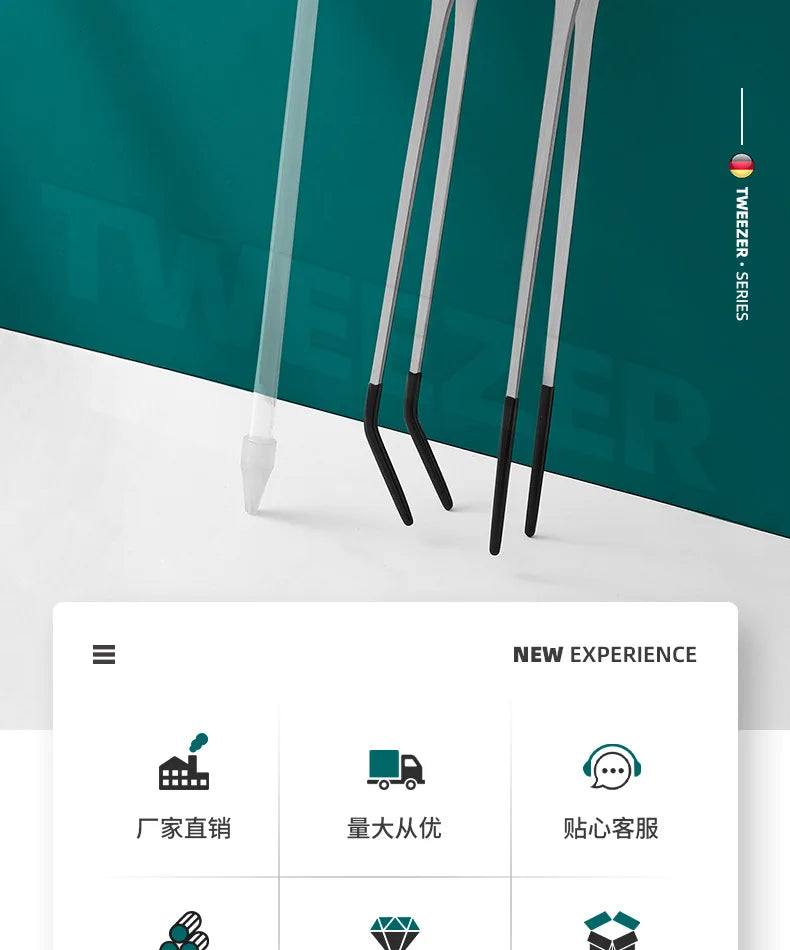 Stainless Steel Reptile Feeding Tongs With Rubber Tips Aquarium Aquarium Straight And Curved Tweezers Pet Feeding Accessories
