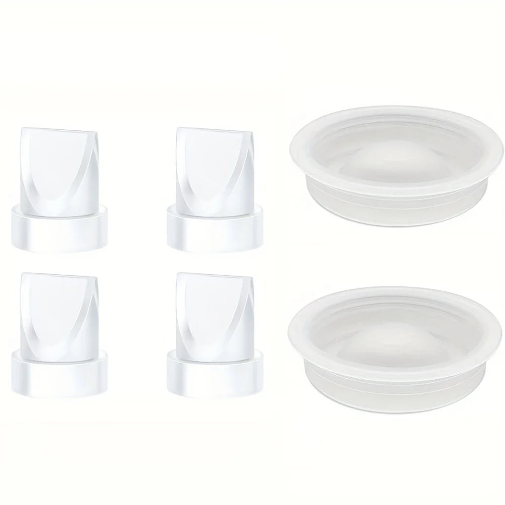 4 Duckbill Valves and 2 Silicone Diaphragms for Momcozy V1/V2 Wearable Breast Pump Replacement Parts, Breast Pump Seals