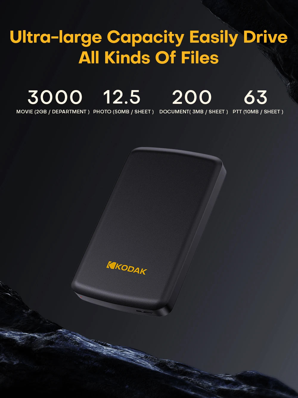 Kodak Portable External Hard Drive HDD P150 5Gbps USB3.0 External Hard Disk 500G 1TB Large-capacity Storage PS4/Xbox/PC