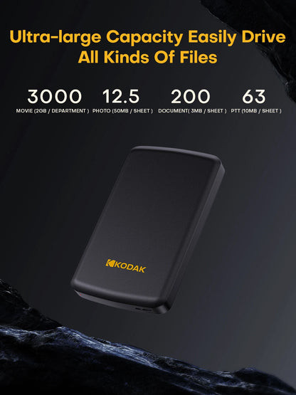 Kodak Portable External Hard Drive HDD P150 5Gbps USB3.0 External Hard Disk 500G 1TB Large-capacity Storage PS4/Xbox/PC