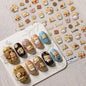Lovely Animal Graffiti Cat Claw Rabbit Bunny Bear Dog Flower Fruit Dim Sum Candy Sunflower Adhesive 5D Nail Art Stickers Decal