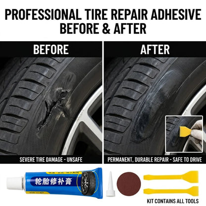 Permanent Rubber Tire Repair Glue 30ml Complete Kit Quick Patch Seal For Bike Motorcycle ATV Car Tyre Crack Leak Repair Supplies