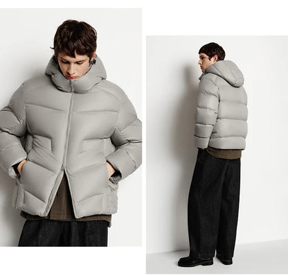 Semir Down Jacket Men Loose Hooded Puffer Three-Resistant Outerwear Heat-Generating Anti-Static 2026 New Winter Men's Wear