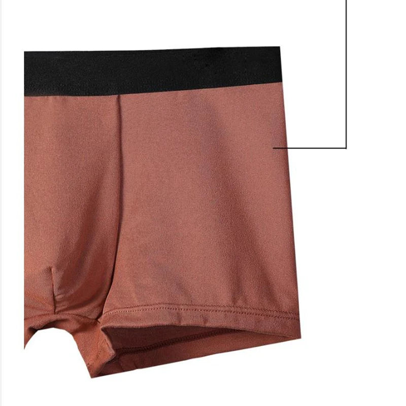 4Pcs Men Boxer Black Mens Panties Underwears Breathable Sexy Male Boxer Solid Underpants Comfortable Underwear Men's Boxers