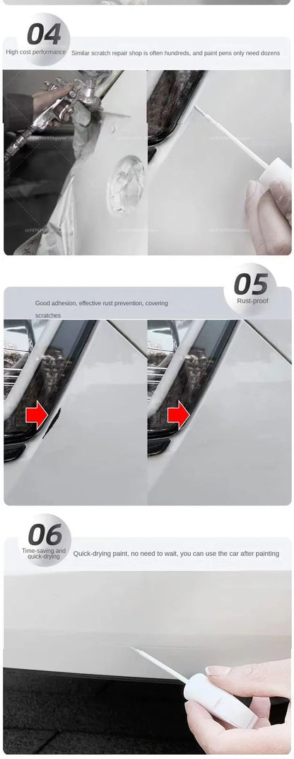 Suitable for Tesla Model 3 Y X S Automotive Paint Repair Pen Pearl White Clearcoat Pen Paint Repair Set Wheel Hub Silver
