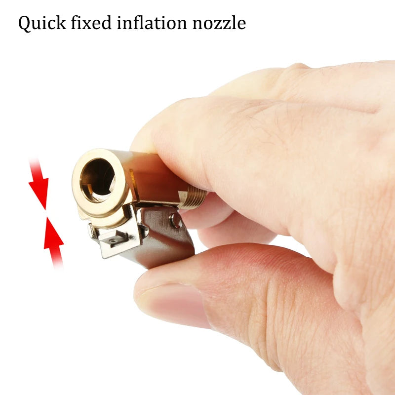 Car Auto Brass 8mm Tyre Wheel Tire Air Chuck Inflator Pump Valve Clip Clamp Connector Adapter Car Accessories For Compressor