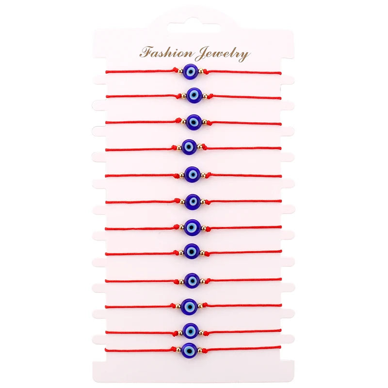 12 Chain Simple Exquisite Jewelry Evil Eye Woven Bracelet Set Rope Chain for Men and Women