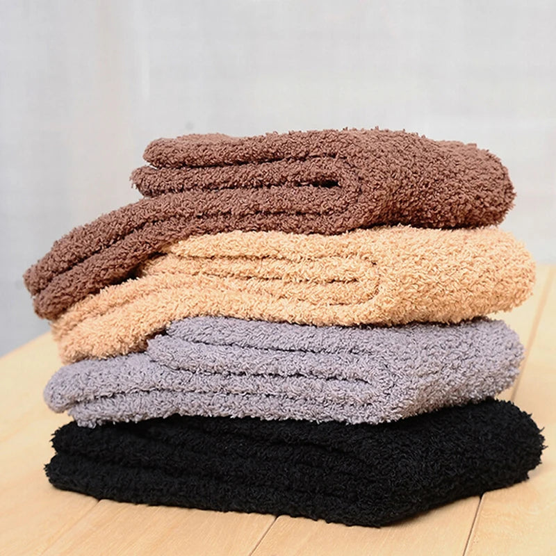 Winter Warm Thicken Fluffy Socks Men Soft Elastic Coral Velvet Towel Sock Unisex Thermal Cozy Floor Sleeping Socken Dropshipping