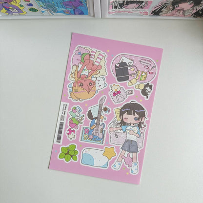 Cute Sweet Cool Japanese Shibuya Girl Sticker Korean Kawaii Cartoon Y2k Stickers Hand Account Diary Scrapbook Decorative Sticker