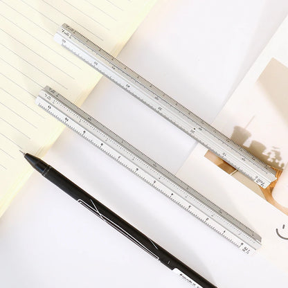 TUTU high quality colorful 15cm aluminum triangular scale ruler aluminum 1:20 - 1:600 alloy metal scale regua desenho H0003