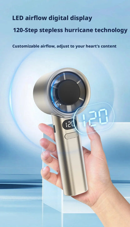 Hot Portable Handheld Fan High-speed Powerful USB RechargeableFans LED Display Essential For Summer Travel MINI  Fan