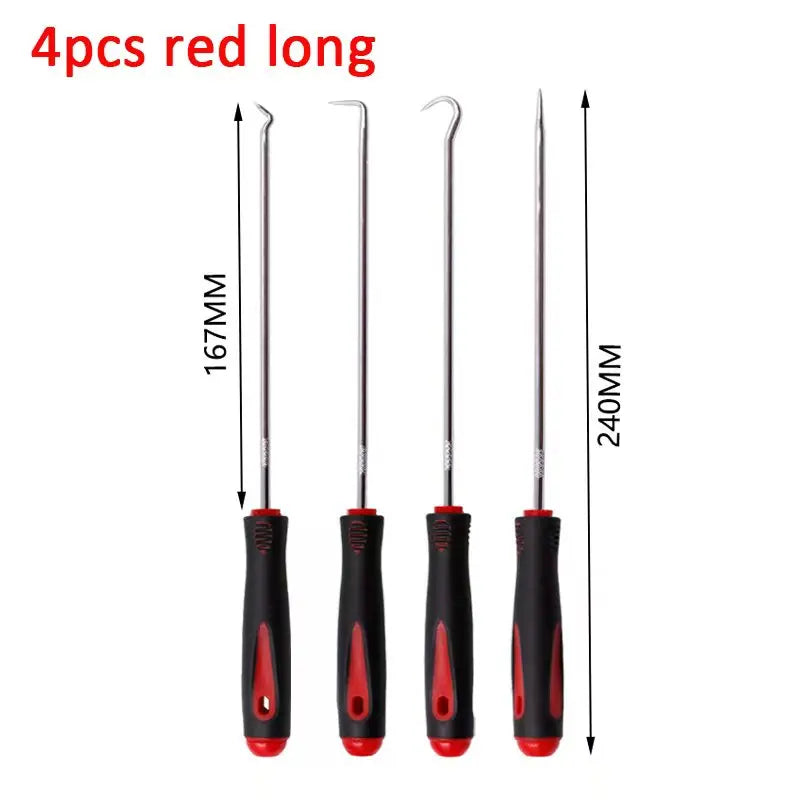 4pcs Pick and Hook Set Car Auto Oil Seal/O-Ring Seal Gasket Pick Hook Puller Auto Maintenance Tools Remover Tire Stone Cleaning