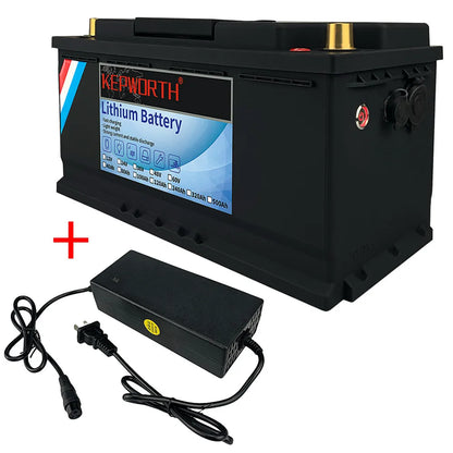 12V/24V LiFePO4 Battery with BMS - 30/50/100/120/135/300Ah for Golf Cart, Solar, RV, EV - Long Lifespan