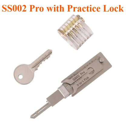 For Lishi Yale Picks Picking SS001 SS002 2 in1 Locksmith Tools Master Key Decoder Micha Decoder Hooks Topolines To Open Locks