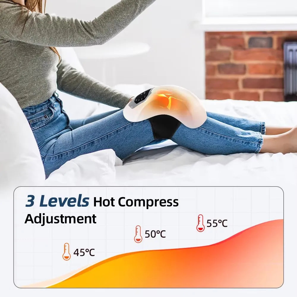Wireless Smart Knee Massager 3-in-1 Hot Compress Knee Massager Infrared Heat and Knee Pain Relief Elbow Shoulder Massagers