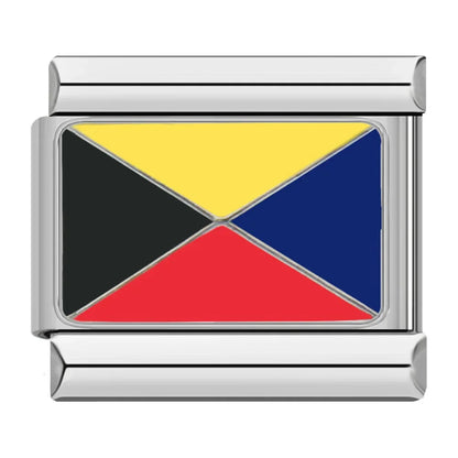 Hapiship Fashion Navy Ship International Maritime Signal Code Nautical Flag Charm Links Fit 9mm Stainless Steel Bracelet DJ391