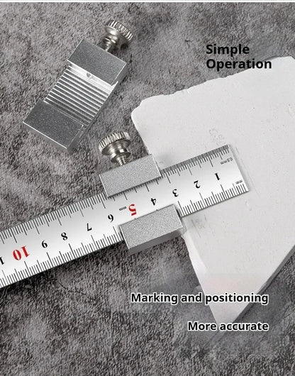 New Protable Accurate positioning Woodworking Tools Carpentry Steel Ruler Positioning Limit Block Measuring Marking Gauge