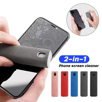 2 in 1 Screen Cleaner Spray Bottle Computer Cellphone Screen Cleaner with Microfiber Cloth Set Cleaning Tools Cleaning Supplies