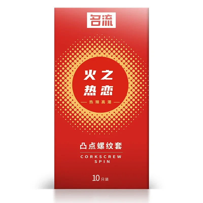PERSONAGE Genuine Condoms Screw Thread Ice Fire Spike Dotted  Stimulation Orgasm Bump Condoms Safer Sex Products For Adult