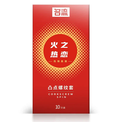 PERSONAGE Genuine Condoms Screw Thread Ice Fire Spike Dotted  Stimulation Orgasm Bump Condoms Safer Sex Products For Adult