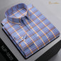 New In Shirt Oversize Long-Sleeve 100%Cotton Shirts for Men Slim Fit Formal Plain Shirt Plaid Casual Tops Designer Black Clothes