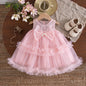 Baby Girl Dress Summer New Sweet Bow Children'S Clothing Suitable For Birthday Parties (9 Months -3 Years Old)