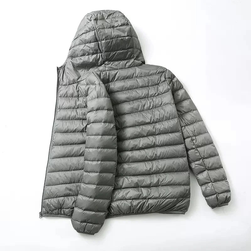 Men's All-Season Ultra Lightweight Packable Down Jacket Water and Wind-Resistant Breathable Coat Big Size Men Hoodies Jackets