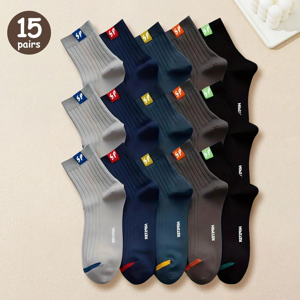 5/10/15/20 Pairs Men Socks Breathable Cotton Sports Stockings Comfortable Men Socks Sweat Absorption Business Socks Letter Print